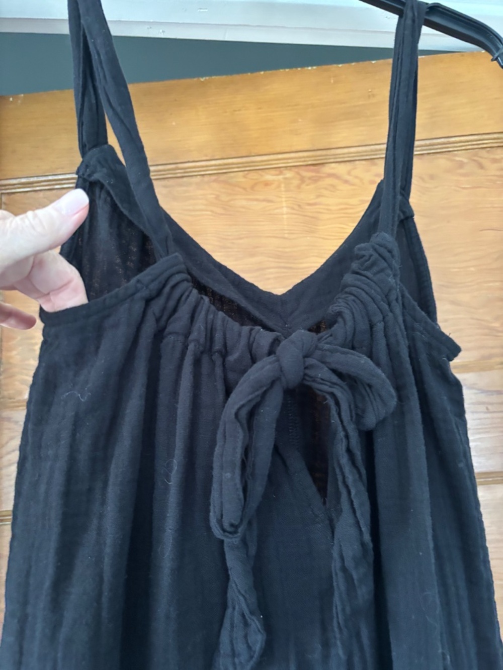 WOMENS BLACK MAXI GAUZY DRESS - Picture 6 of 8